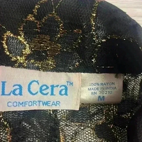 80’s Floral Lace Mesh Button down - Picture 2 of 5